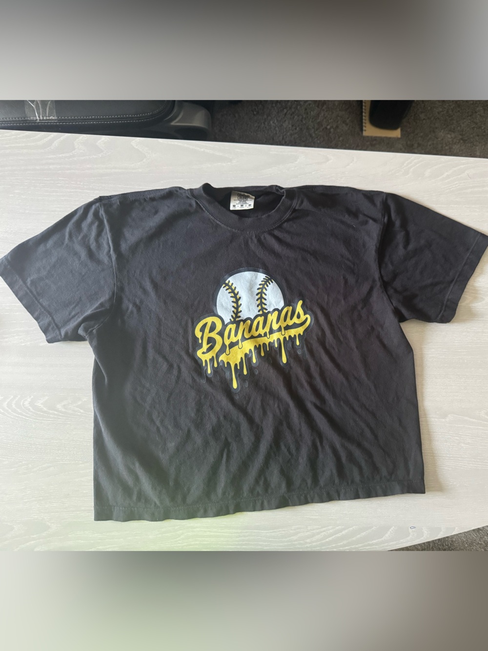 Comfort Colors Savannah Bananas Black Crewneck Cropped T-Shirt